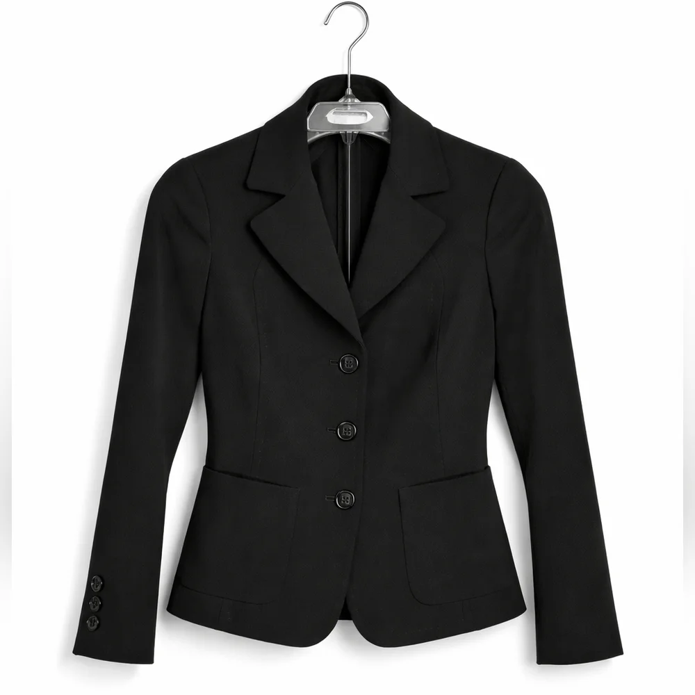 MAX MARA Cady Tailored Blazer Black Jacket Italy Office Business Capsule US 4 S - Picture 2 of 10